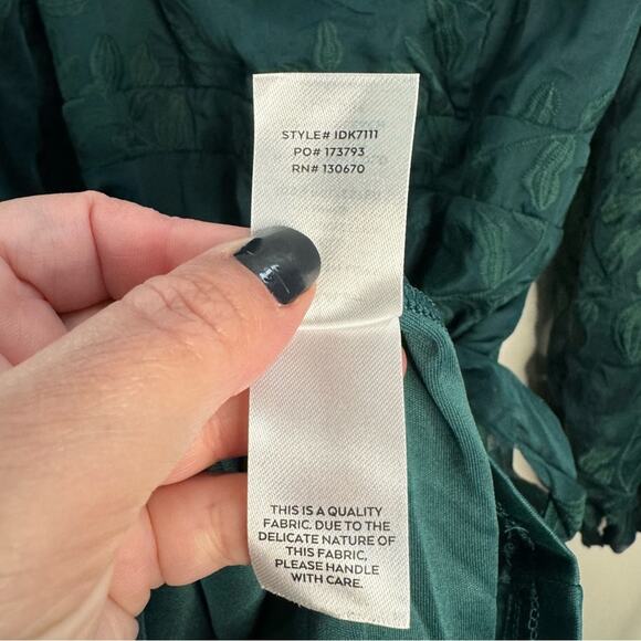 Lulus Inclined To Romance Emerald Green Floral Embroidered Mini Dress NWT - Picture 11 of 11